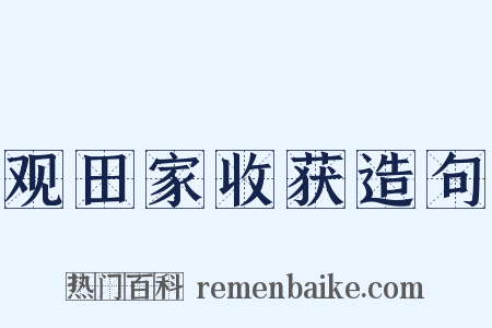观田家收获造句是什么意思的图片